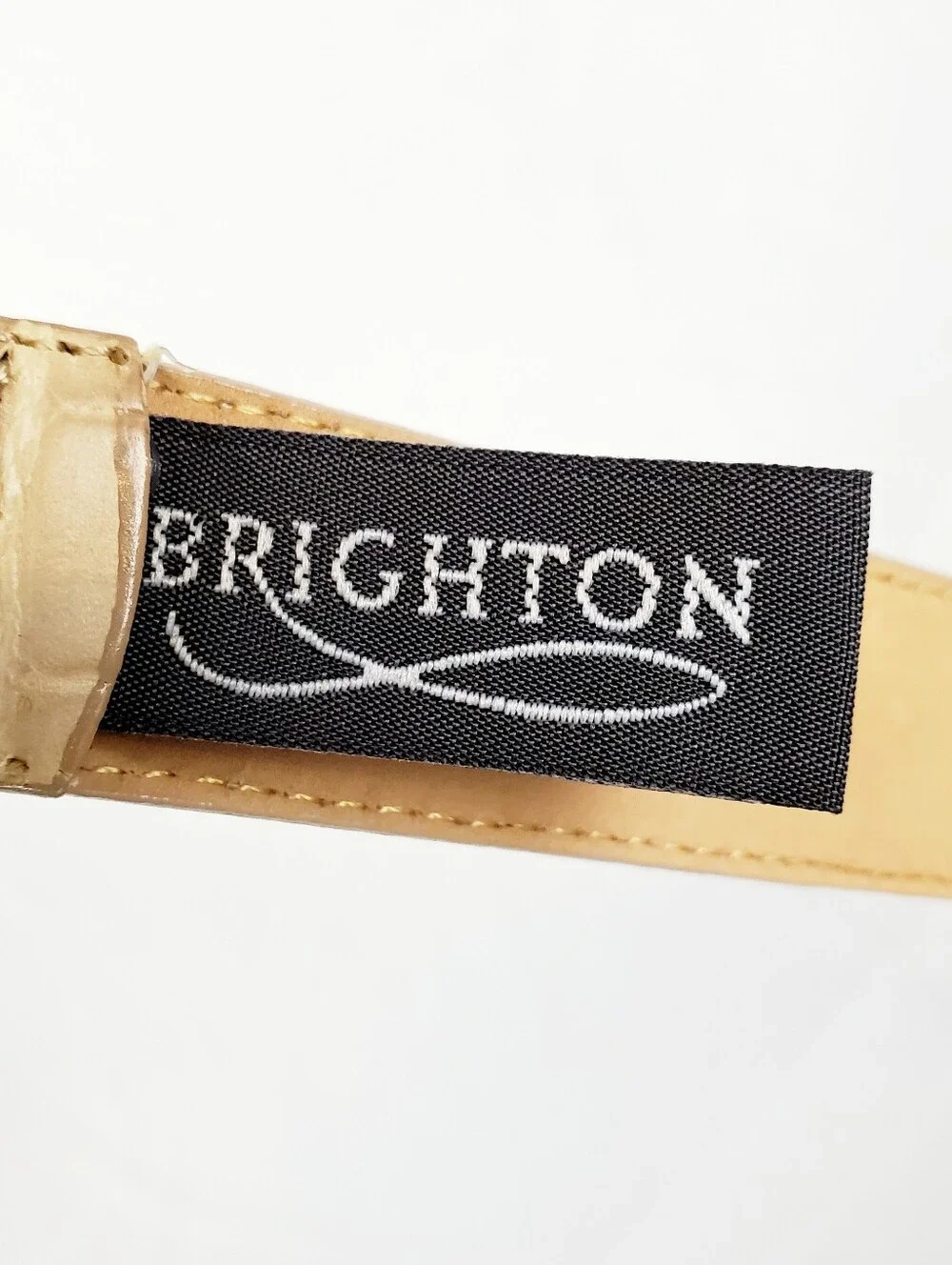 Brighton Western Beige Leather Belt Large